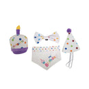 4 piece dog birthday kit bandana hat bow tie and plush toy party set