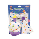 4 piece dog birthday kit bandana hat bow tie and plush toy party set