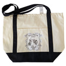 canvas tote bag with dog and tractor country design