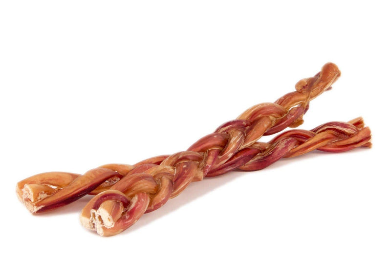 All-Natural Beef Braided Bully Sticks Dog Treat - 12" Standard (25/case)