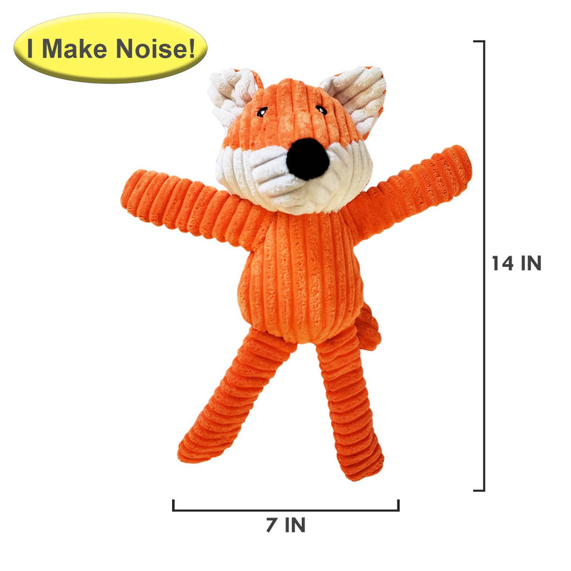 Victor The Fox - Corduroy Squeaker Plush Toy - 12"