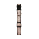 nylon dog collar with embroidered pink unicorn pattern