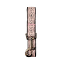nylon dog leash with embroidered pink unicorn pattern