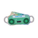 old school plush dog toy combo cassette tape and boombox dog toys