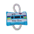 old school plush dog toy combo cassette tape and boombox dog toys