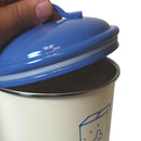 Pet food and treat storage canister set in French blue