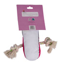 Pink squeaking comfort plush sneaker dog toy