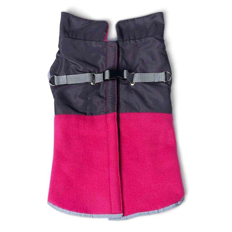 2-in-1 Travel Dog Vest With Built In Harness - Fuschia