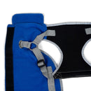 royal blue thermal dog fleece jacket with integrated harness