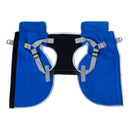 royal blue thermal dog fleece jacket with integrated harness
